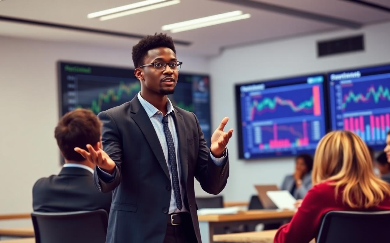 African MBA student in a global business school classroom